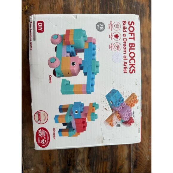Vtg DIY Educational Soft Stacking Blocks Build A Dream of Artist 78‎ Pcs New - Picture 2 of 3